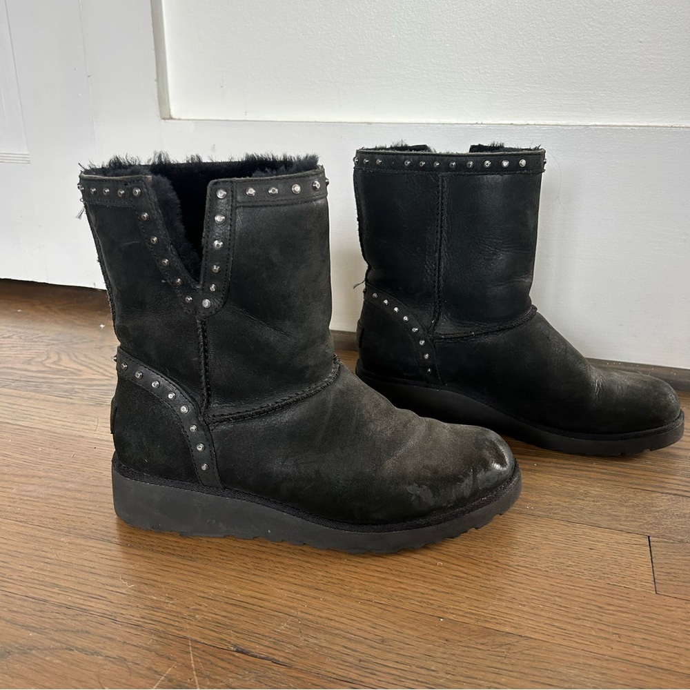 UGG Women’s Platform Sheepskin Ankle Boots with Studs